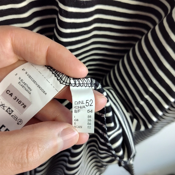 Toni T Plus Top black striped stretch tunic comfy decorative zipper size 22 - Picture 11 of 13